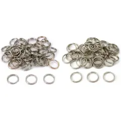Nickel Plated Split Rings 16mm & 20mm Diameter Jewelry Findings Kit 100 Pcs