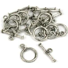 Bali Toggle Clasp Antique Silver Plate 19.5mm Approx 11