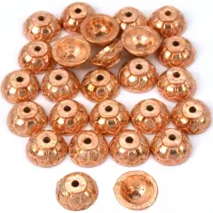 Bali Bead End Caps Copper Plated Beads 8mm Approx 25