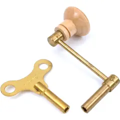 2 Brass Clock Chime Crank Keys Repair Tools Sz 9 4.50mm