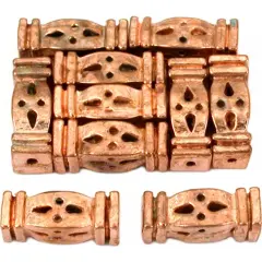 Rectangle Tube Beads Copper Plated New 13mm Approx 10