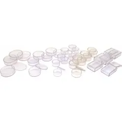 35 Bead Clear Jars Round Rectangle Beading Storage Tool
