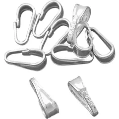 10 Sterling Silver Medium Size Pendant Snap Bails 8mm