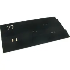 Earring Display Tray Black Velvet 45 Pair Travel Box
