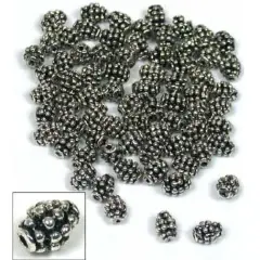 Bali Beads Oval 8x5mm Black Antique 72 Parts