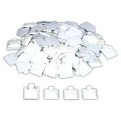 100 White Earring Puff Cards Jewelry Showcase Displays 1"