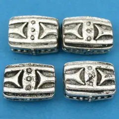 Bali Rectangle Beads Antique Silver Plt 14mm Approx 4