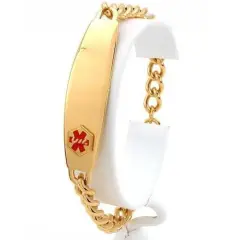 Medical ID Information Bracelet Gold Plated 8"