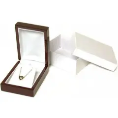 Rosewood Stained Pendant Necklace Wood Display Unit Box Pack of 2