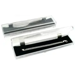 2 Crystal Bracelet Jewelry Boxes Clear Cut Display Gift Holder
