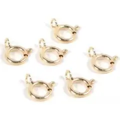 6 14K Yellow Gold Spring Ring Clasps Necklace Parts