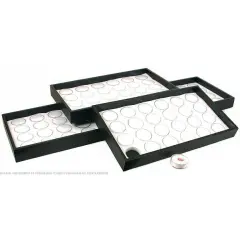 4 White 24 Gem Jars Display Insert & Stackable Trays