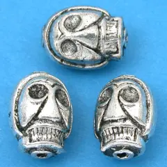 Skull Beads Antique Silver Plated Beading 15mm Approx 3