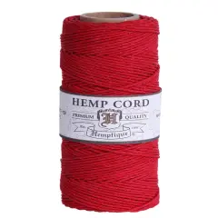 Hemptique 1mm #20 Hemp Cord Spools Jewelry Making Macrame Crochet Crafting Gift Wrapping Red