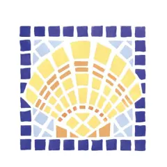Mosaic Shell Stencil Wall Stencil | 2061 by Designer Stencils | Outdoor Stencils | Reusable Art Craft Stencils for Painting on Walls, Canvas, Wood | Reusable Plastic Paint Stencil for Home Makeover | Easy to Use & Clean Art Stencil