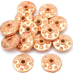 15g Fluted Dot Saucer Beads Copper Plt 11mm Approx 14