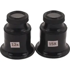 12X 15X Double Lens Eye Loupe Jewelers Watchmakers New