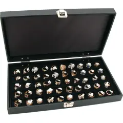 50 Compartment Insert With Wood Jewelry Display Case