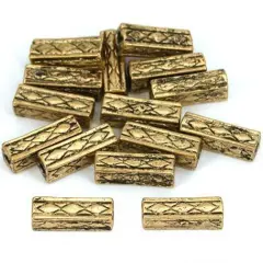 Rectangle Tube Beads Antique Gold Plate 12mm Approx 15
