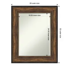 Petite Bevel Wall Mirror, Ballroom Bronze Frame