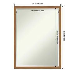 Beveled Wood Bathroom Wall Mirror, Carlisle Narrow Frame