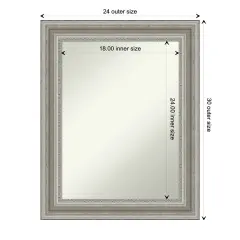 Amanti Art Non-Beveled Wall Mirror, Parlor Black Frame Parlor Silver Frame