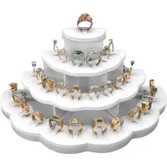 White Ring Display Holds 29 Rings Jewelry Stand New