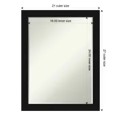 Petite Bevel Wall Mirror, Avon Black Frame