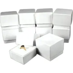 10 Ring Boxes White Gift Jewelry Displays Showcases