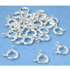 24 Spring Ring Clasps Sterling Silver Bracelet 5.5mm