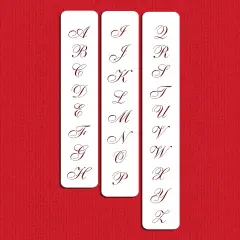 1.25-Inch Small Script Cake Stencil | C109 by Designer Stencils | Cake Decorating Tools | Baking Stencils for Royal Icing, Airbrush, Dusting Powder | Reusable Plastic Food Grade Stencil for Cakes | Easy to Use & Clean Cake Stencil