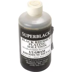 Superblack Black Rhodium Plating Solution 1/2 Gram Rhodium 1/2 Pint Solution