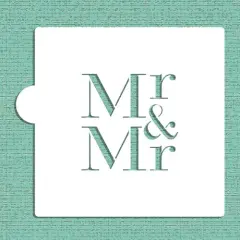 Mr & Mr Cookie & Craft Stencil | CM038 by Designer Stencils | Cookie Decorating Tools | Baking Stencils for Royal Icing, Airbrush, Dusting Powder | Craft Stencils for Canvas, Paper, Wood | Reusable Food Grade Stencil