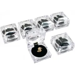 6 Large Mens Crystal Ring Jewelry Gift Boxes
