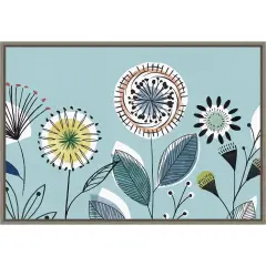 Scandi Florals I by Isabelle Z 23-in. W x 16-in. H. Canvas Wall Art Print Framed in Grey