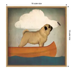 Pug Canoe Co by Ryan Fowler Canvas Art Framed Natural