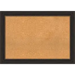Cork Board, Accent Bronze Frame - Bulletin Board, Organization Board, Pin Board