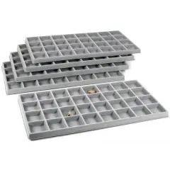 5 Gray 32 Slot Coin Jewelry Showcase Display Tray Inserts