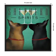 Double Shepherd Martini by Ryan Fowler Canvas Wall Art Print Framed Black