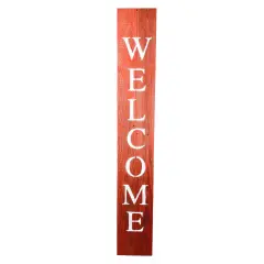 Rustic Farmhouse 5ft Vertical Front Porch Welcome Sign Red