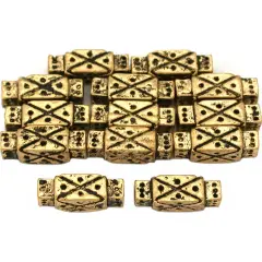 Rectangle Tube Beads Antique Gold Plated 13mm Approx 12