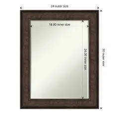 Petite Bevel Wall Mirror, Ridge Frame Ridge Bronze