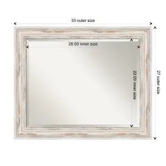 Beveled Wood Bathroom Wall Mirror, Alexandria Frame