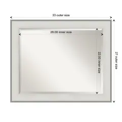 Beveled Bathroom Wall Mirror, Imperial Frame