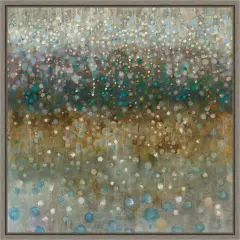 Abstract Rain by Danhui Nai 16-in. W x 16-in. H. Canvas Wall Art Print Framed in Grey