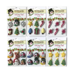 Buttons Galore and More 3D Novelty Buttons &ndash; Holiday Fun Group Christmas Bundle - 36 Pcs