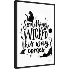 Sophisticated Spooky IV Cat by Becky Thorns 16-in. W x 23-in. H. Canvas Wall Art Print Framed in Black