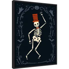 Skeleton Crew II by Victoria Barnes 18-in. W x 24-in. H. Canvas Wall Art Print Framed in Black