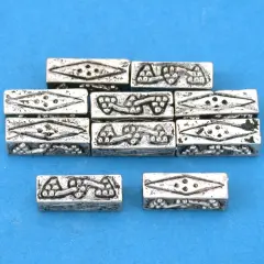 Grapes Tube Beads Antique Silver Plate 12.5mm Approx 15