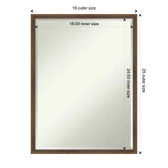 Petite Bevel Wood Wall Mirror, Lucie Frame Lucie Light Bronze
